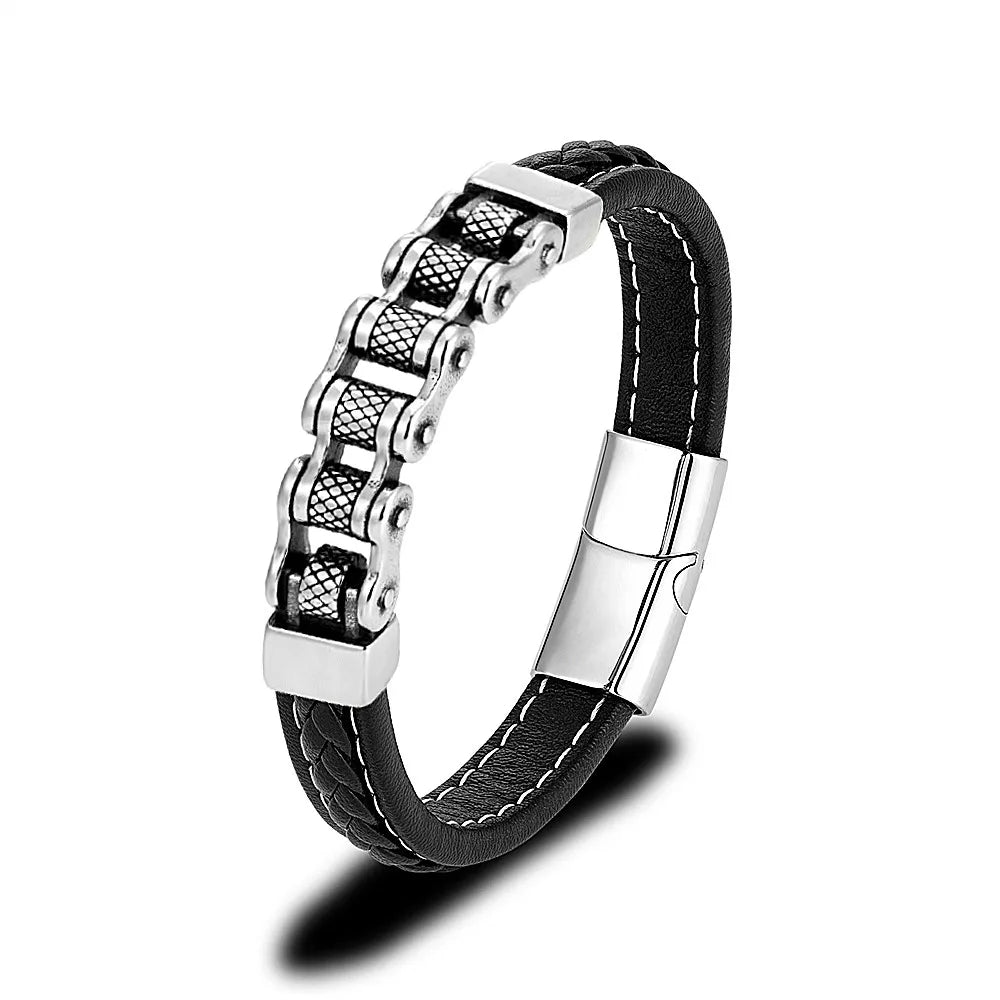 Iron Edge Leather Bracelet