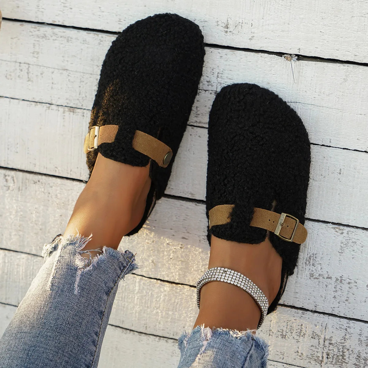 Slide Sandals With Buckles