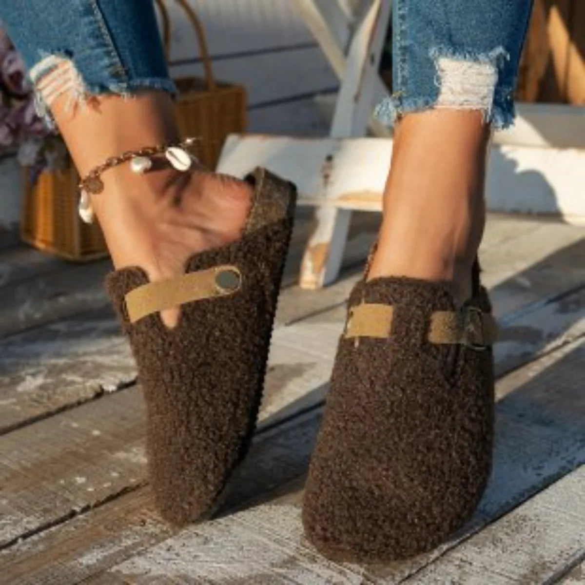 Slide Sandals With Buckles