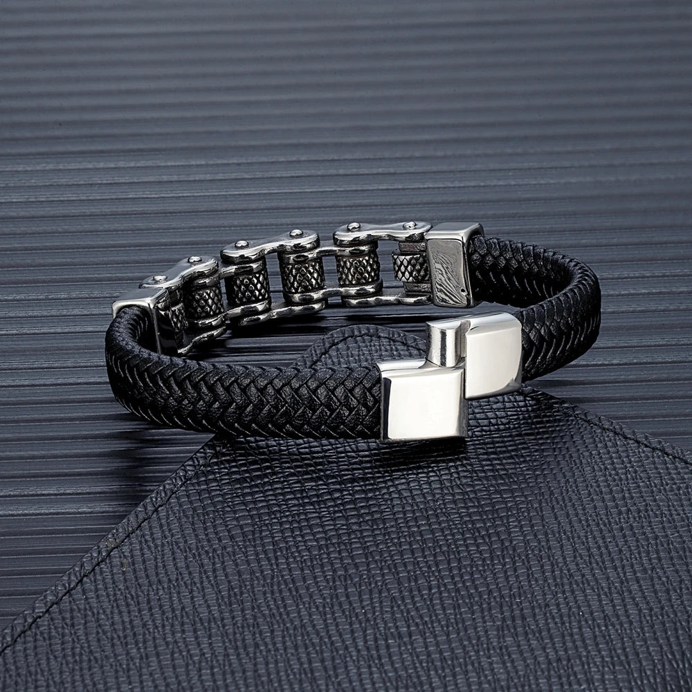 Iron Edge Leather Bracelet