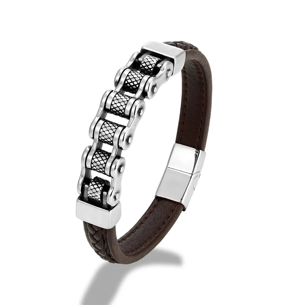 Iron Edge Leather Bracelet