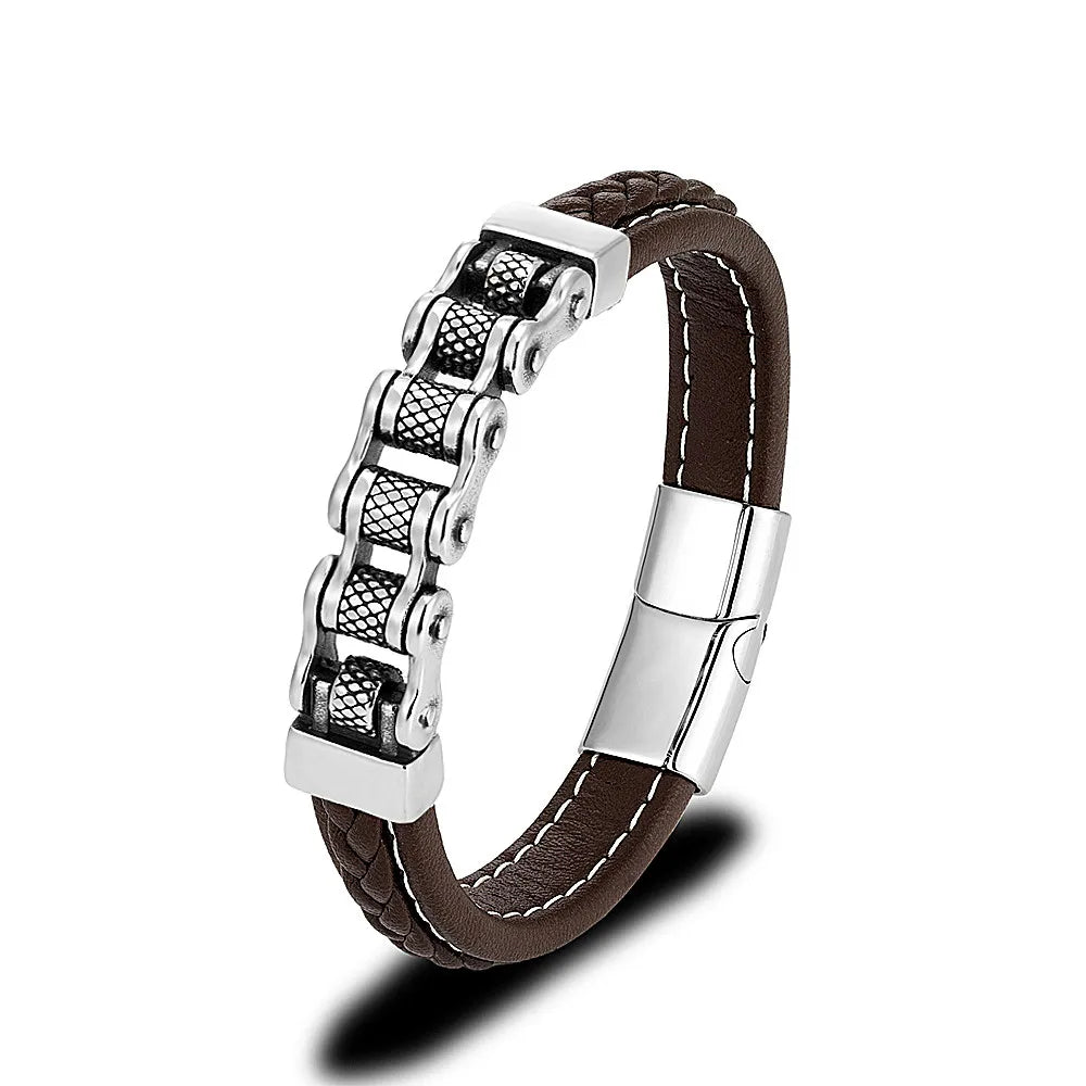 Iron Edge Leather Bracelet