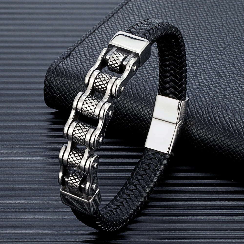 Iron Edge Leather Bracelet