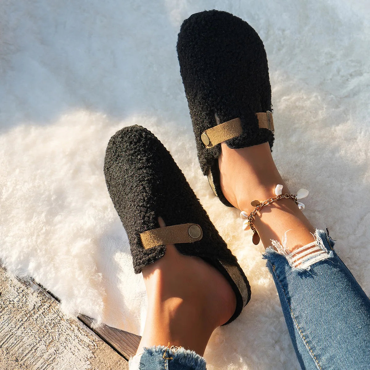 Slide Sandals With Buckles
