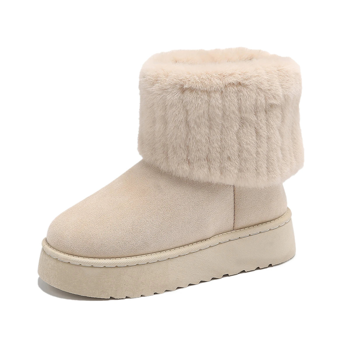 Flock Plush Snow Boots