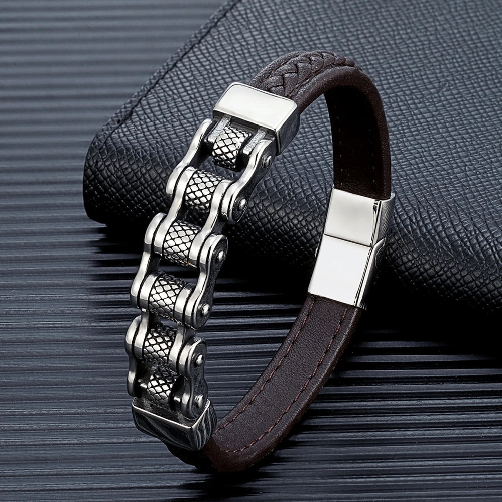 Iron Edge Leather Bracelet