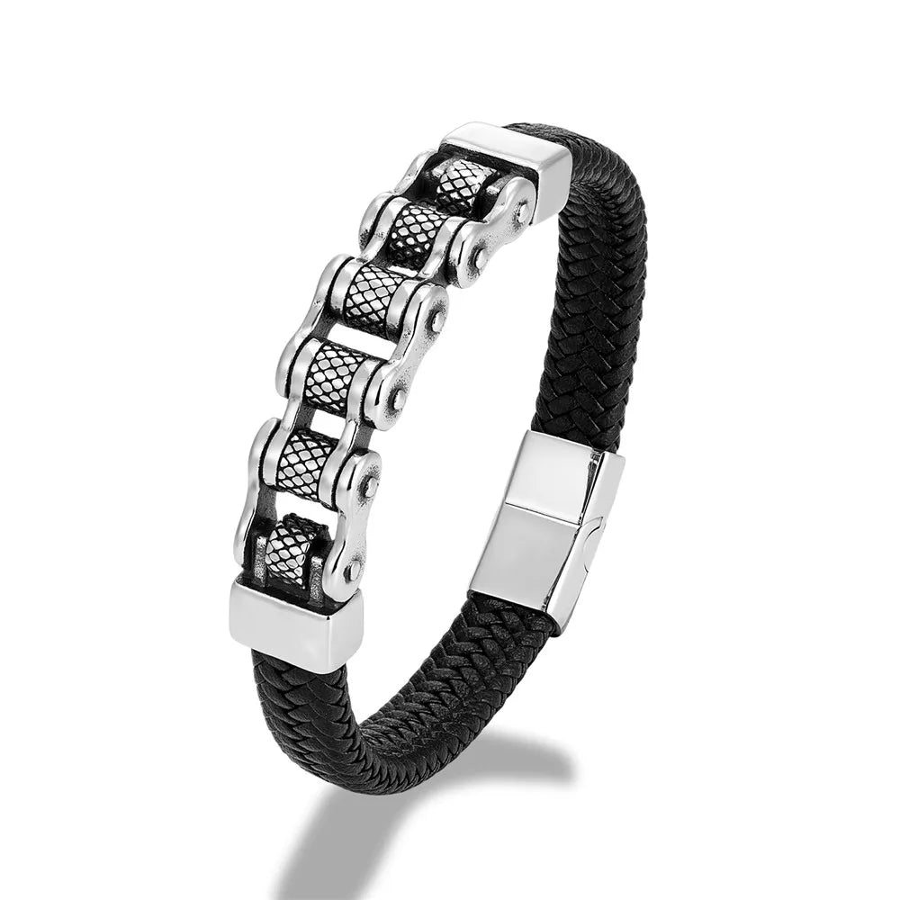 Iron Edge Leather Bracelet