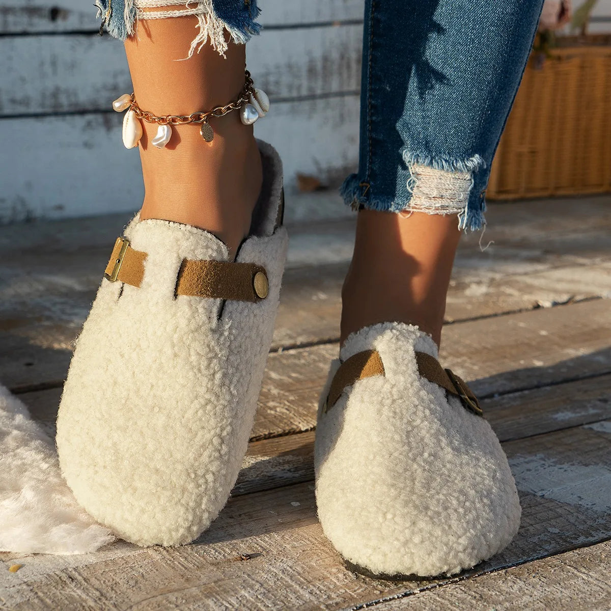 Slide Sandals With Buckles