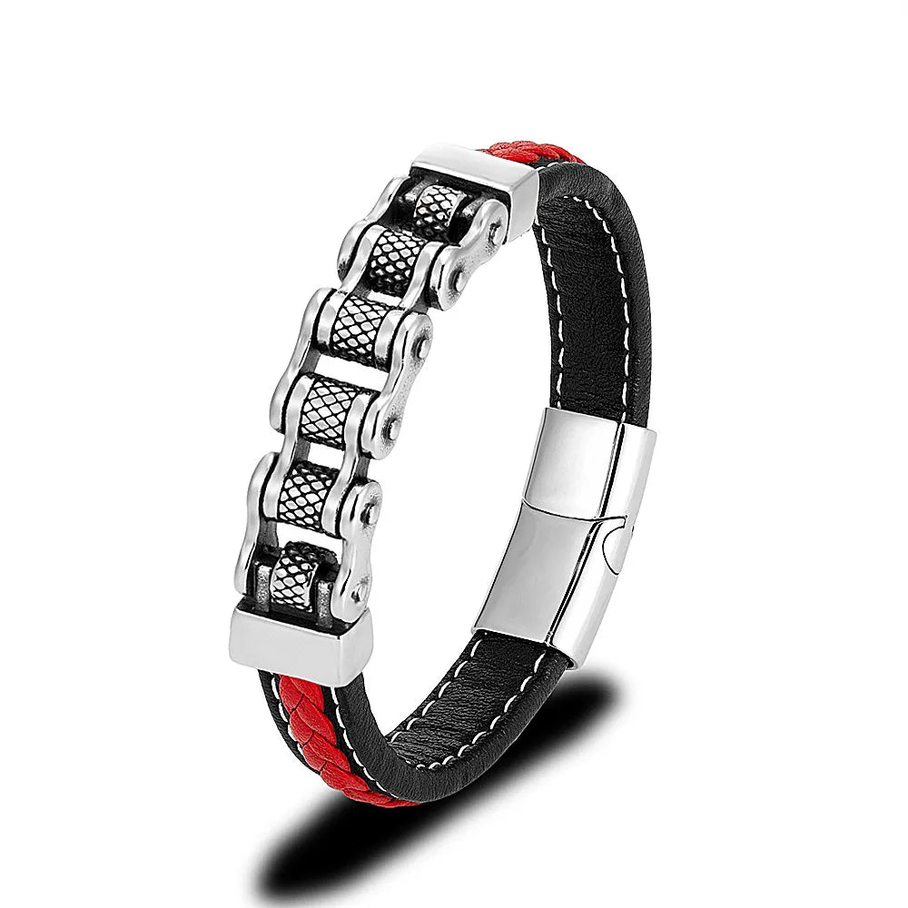 Iron Edge Leather Bracelet