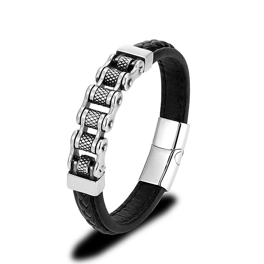 Iron Edge Leather Bracelet