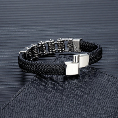 Iron Edge Leather Bracelet