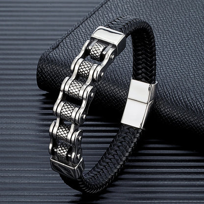 Iron Edge Leather Bracelet