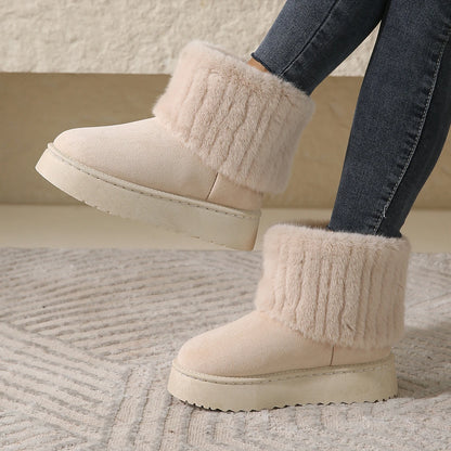 Flock Plush Snow Boots