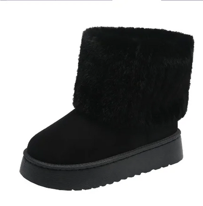 Flock Plush Snow Boots